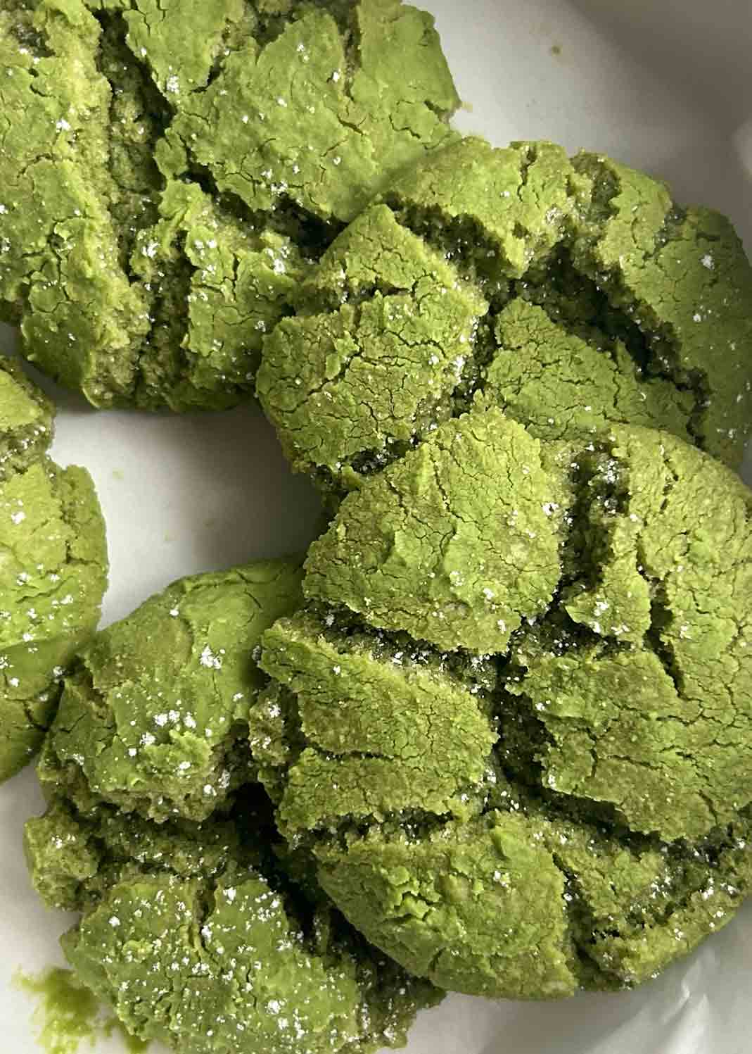 Matcha Crinkle Cookies