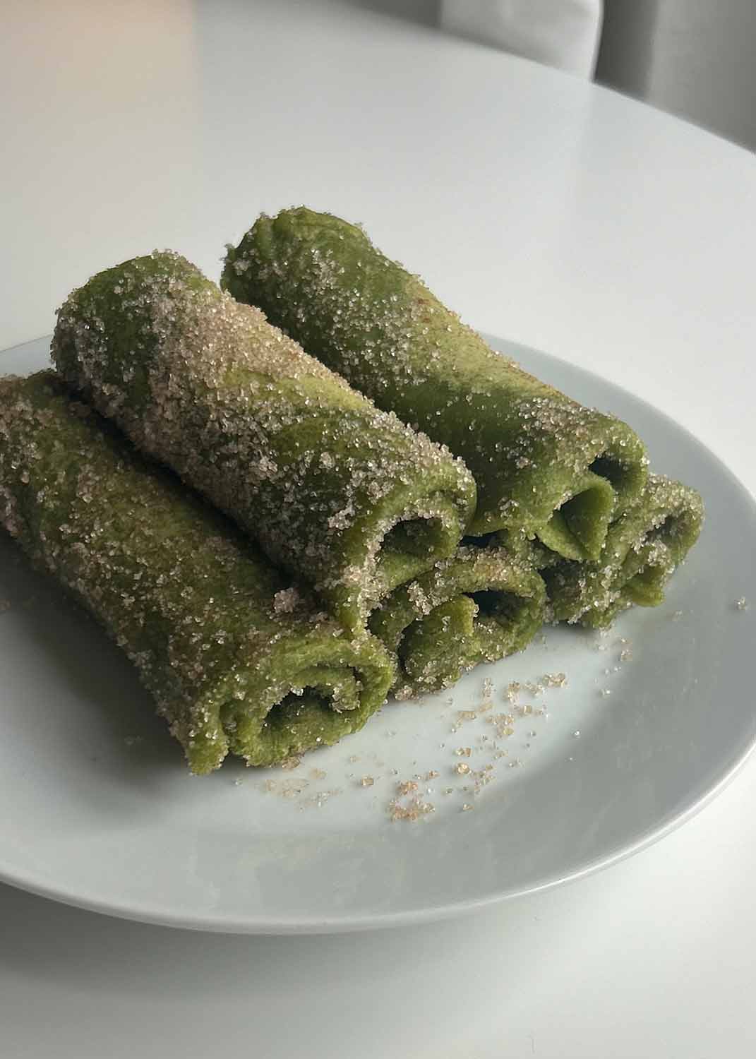 Cinnamon Roll Matcha Crêpes
