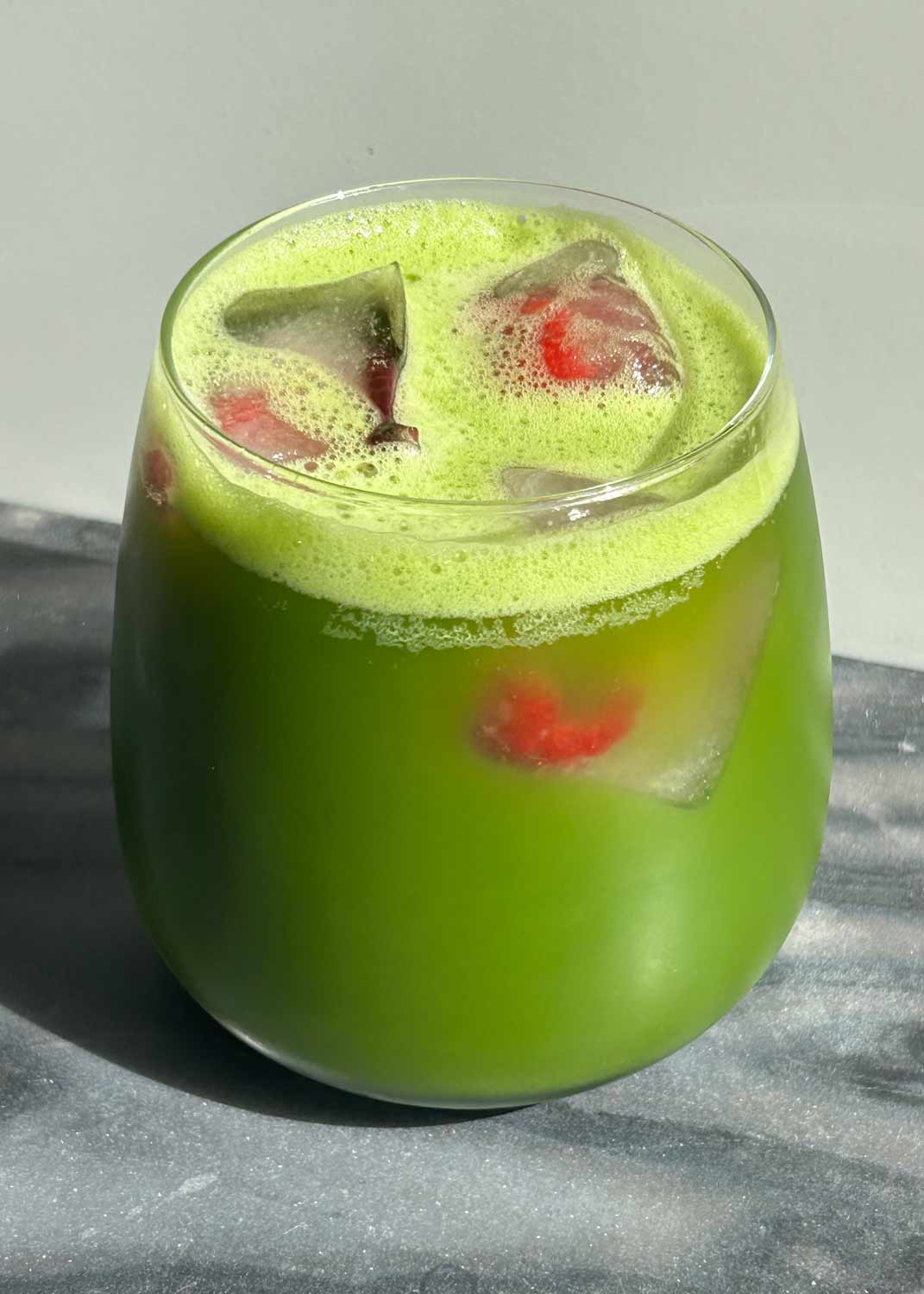 Raspberry Ice Cubes Matcha