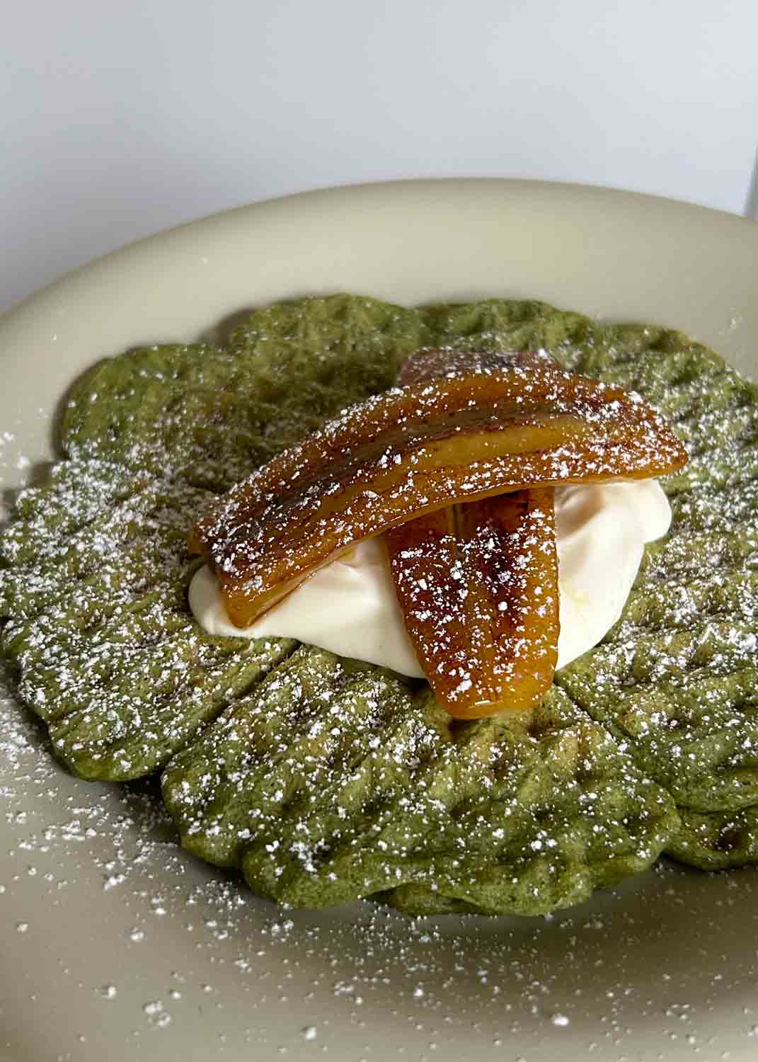 Bananen Matcha Waffeln