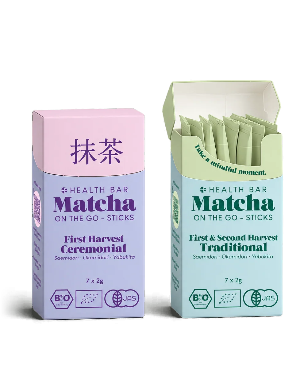 Health Bar Matcha To-Go Sticks: Bio Matcha aus Uji in Einzelportionen à 2 g
