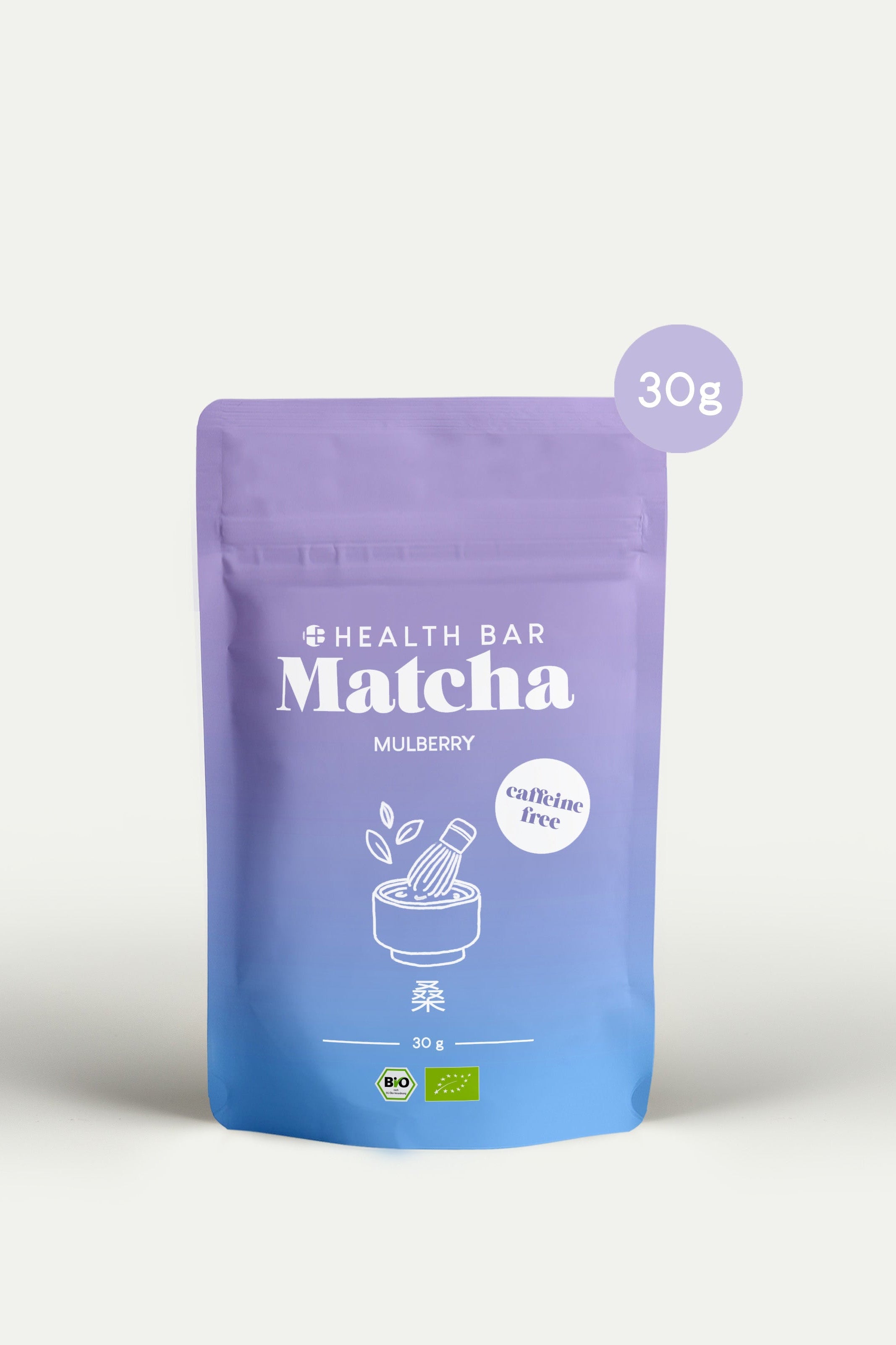 Bio Mulberry Matcha aus Shimane, Japan – koffeinfreies grünes Pulver aus fein vermahlenen Blättern der weißen Maulbeere. Sanfte Matcha Alternative.