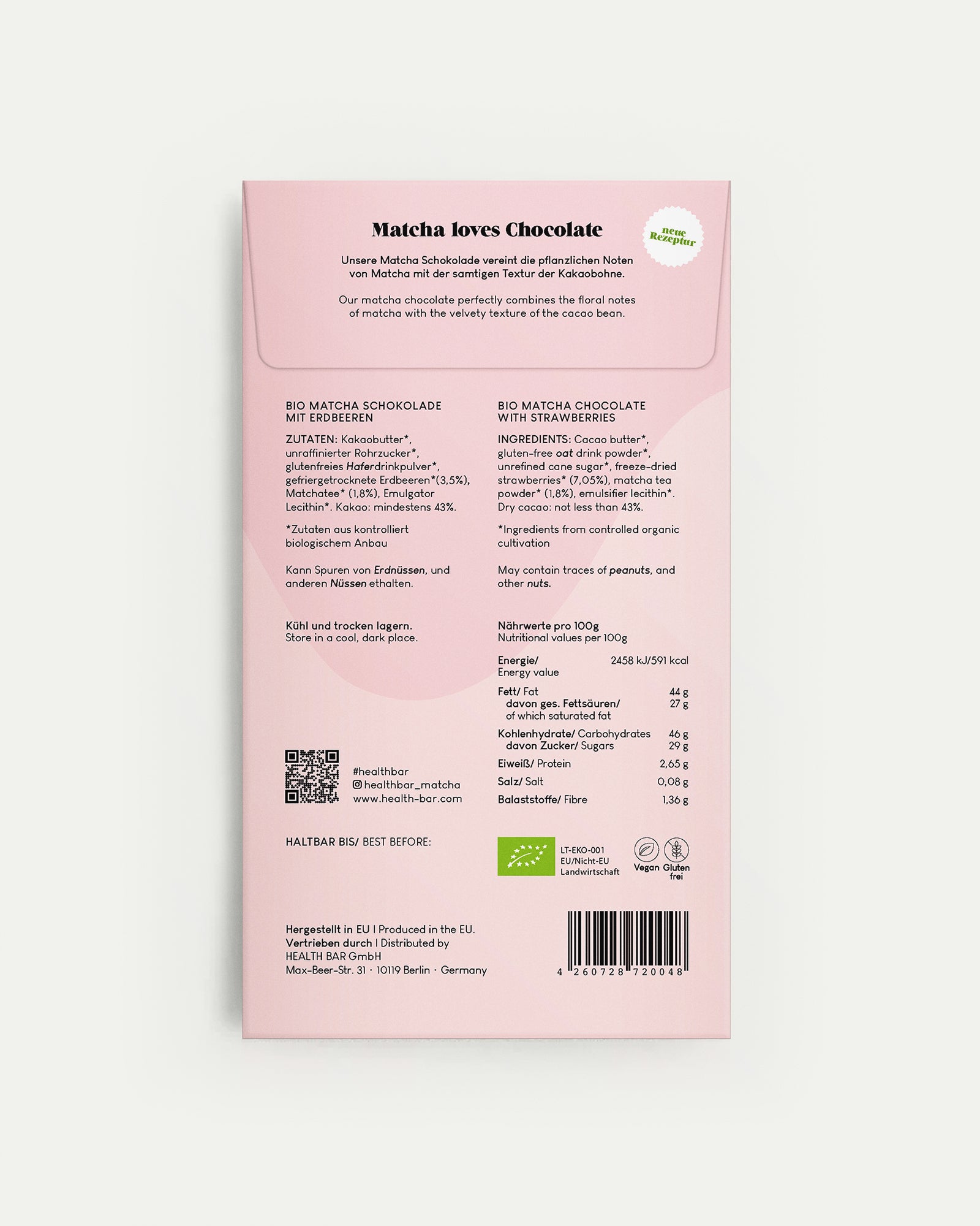 Bio - Matcha Schokolade Strawberry