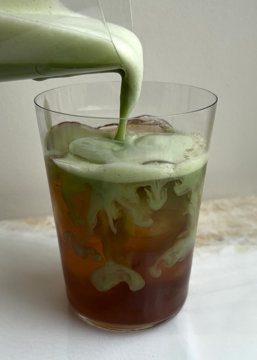 Iced Black Tea with Matcha Cold Foam