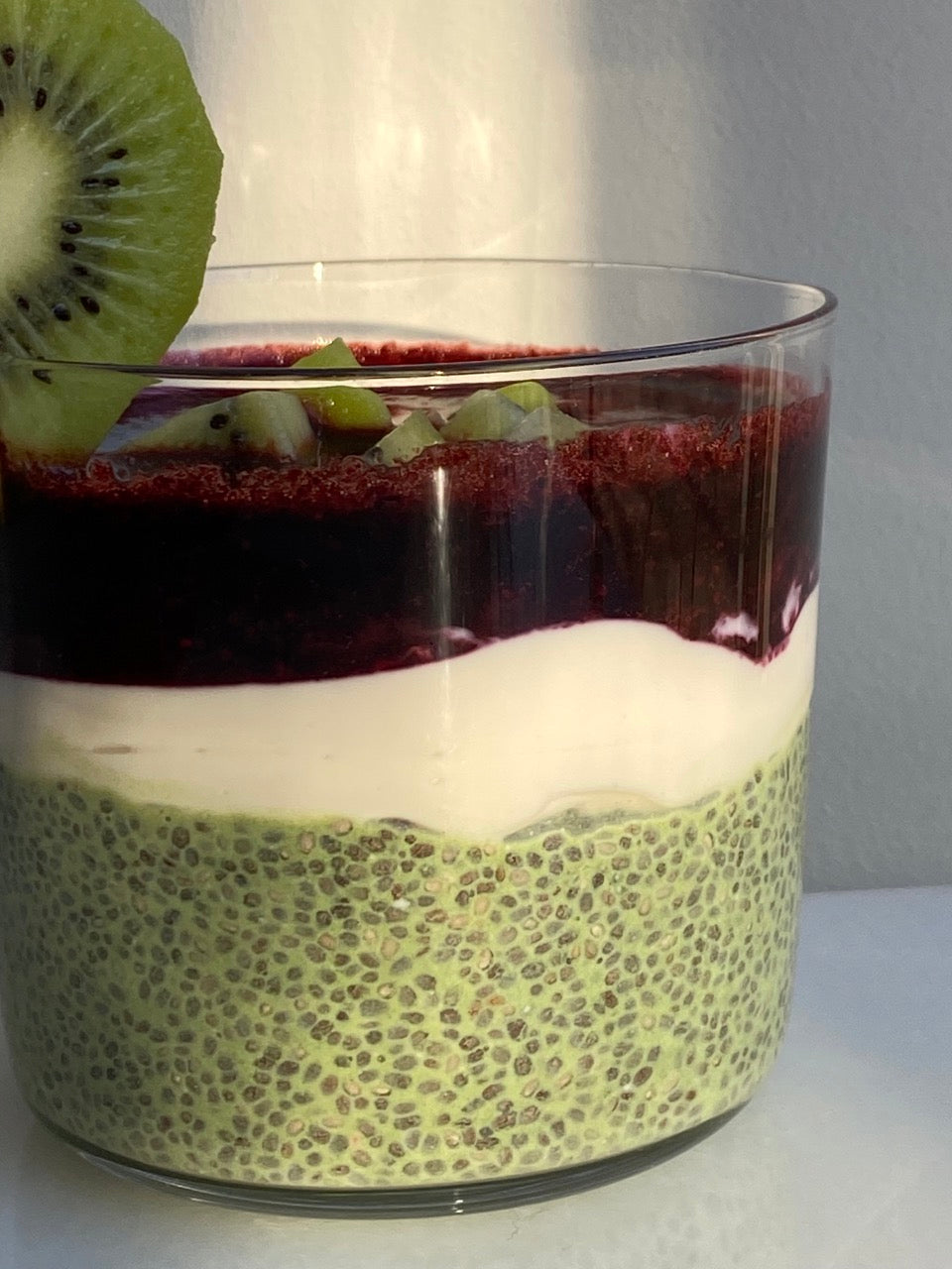 Blueberry Matcha Chia Pudding