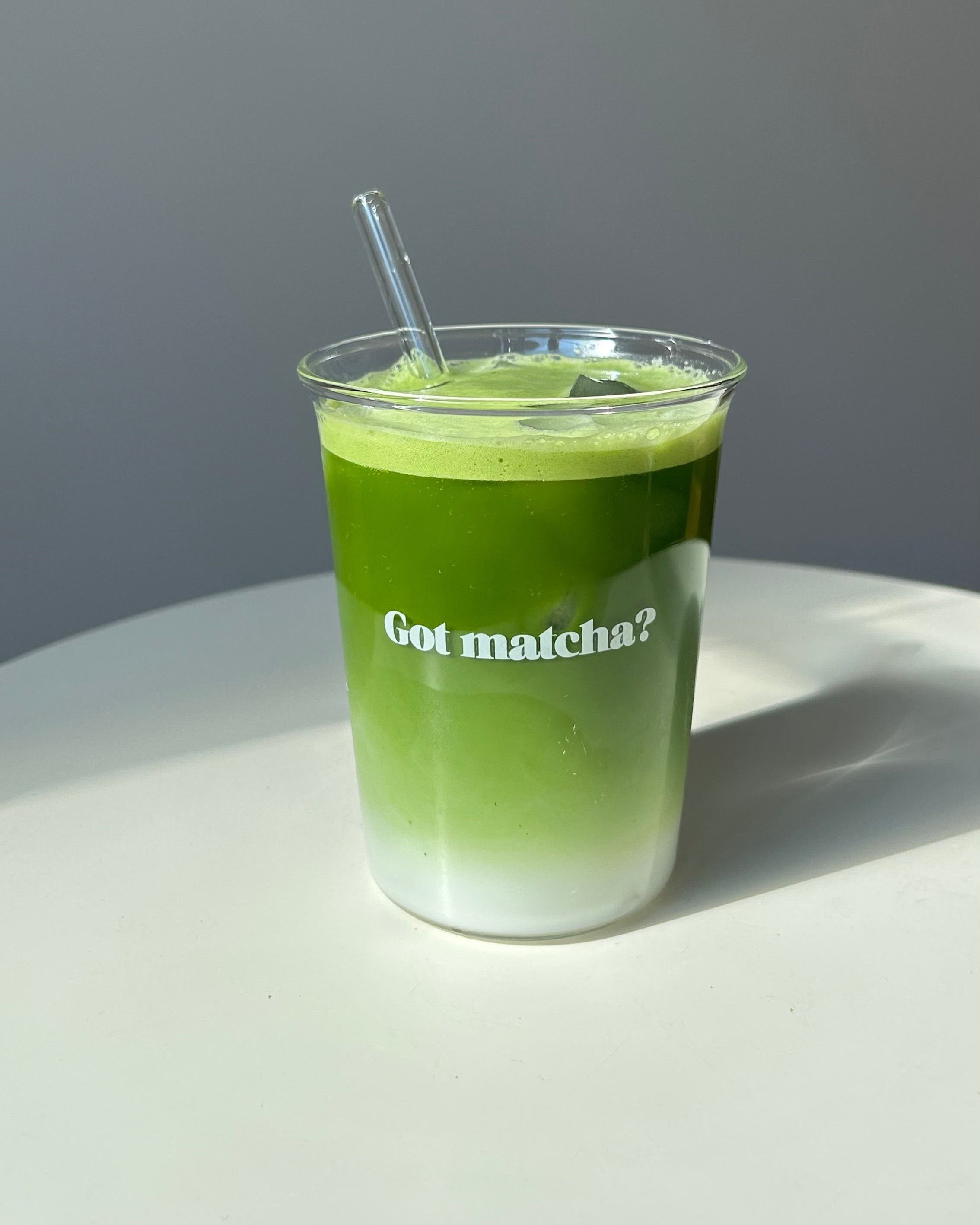 Matcha Glass Set with Glass Straws