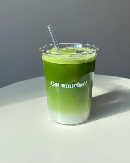 Matcha Glass Set with Glass Straws