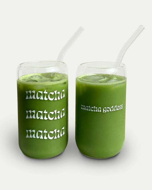 Matcha glass set incl. glass straws