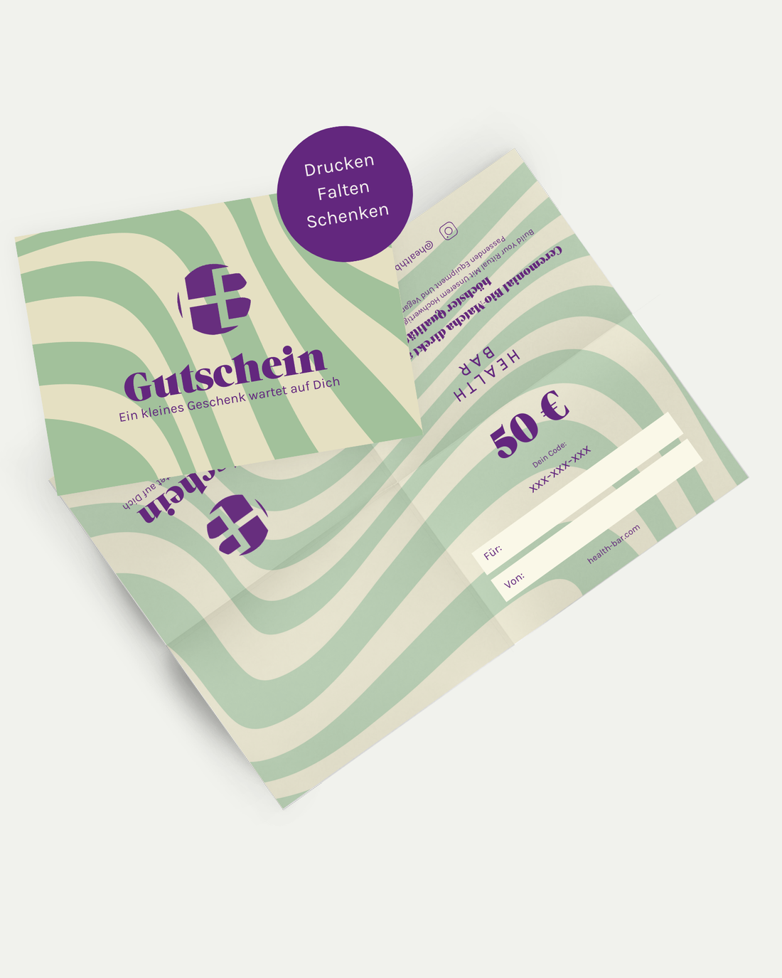 Health Bar Gift Card - Gutschein Motiv Sencha