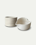 Keramik Matcha Schalen Hearty Bowl Weiß und Kumo Chawan in heller Creme Optik