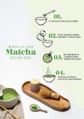 Matcha Zubereitung Anleitung mit Mengenangaben, Wassertemperatur und Aufschlagen mit Bambusbesen