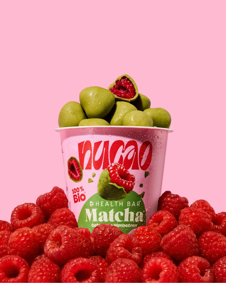 Stefani Giesinger nucao health bar frozen matcha himbeeren schokolade