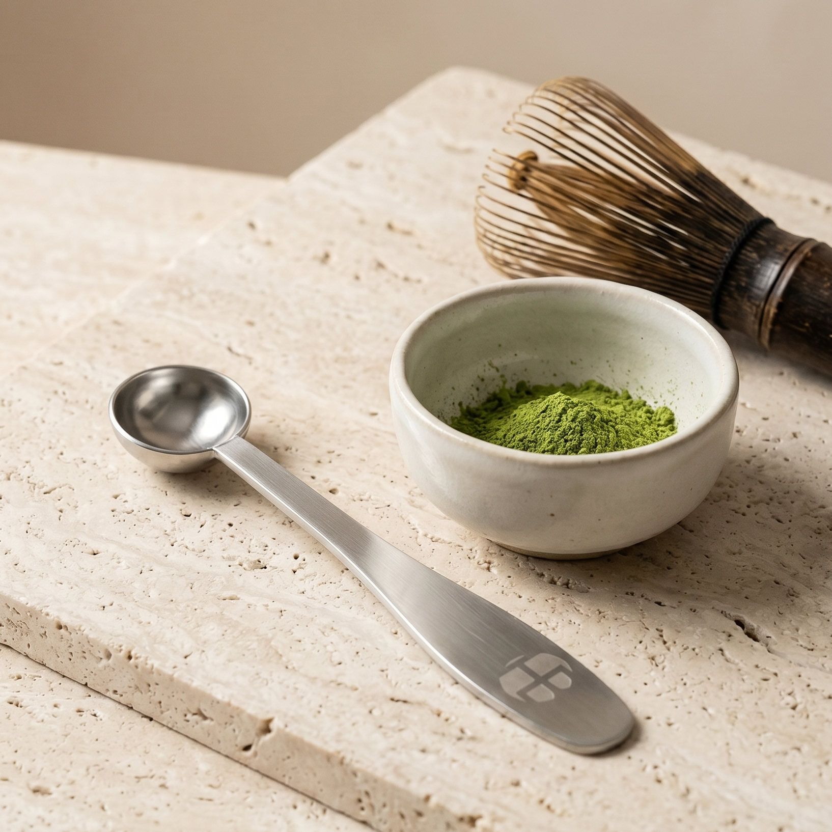 Langlebiger silberfarbener Messlöffel aus Edelstahl für Matcha Tee