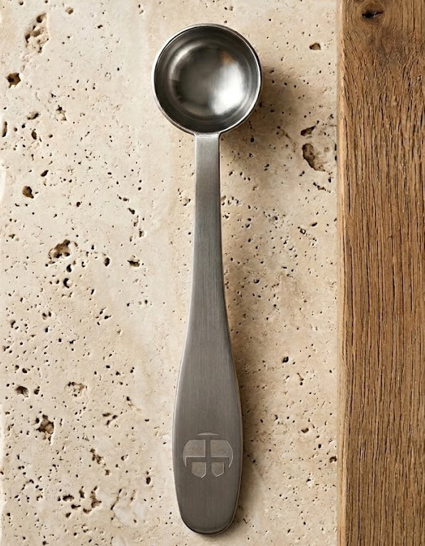 Minimalistischer Matcha Dosierlöffel in Silber von Health Bar